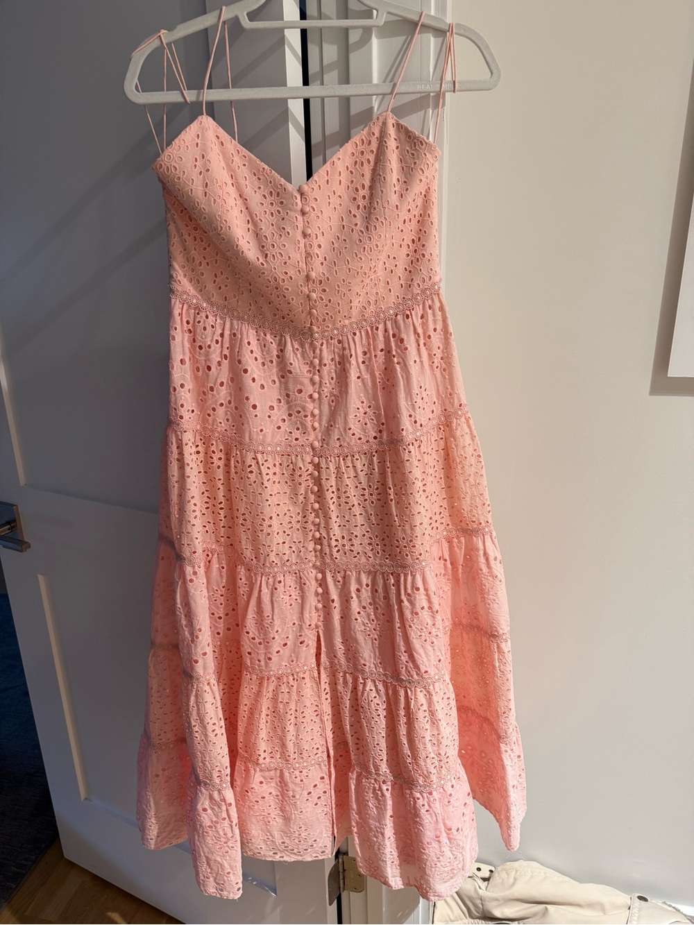 Alice + Olivia English Rose Eyelet Tiered Dress